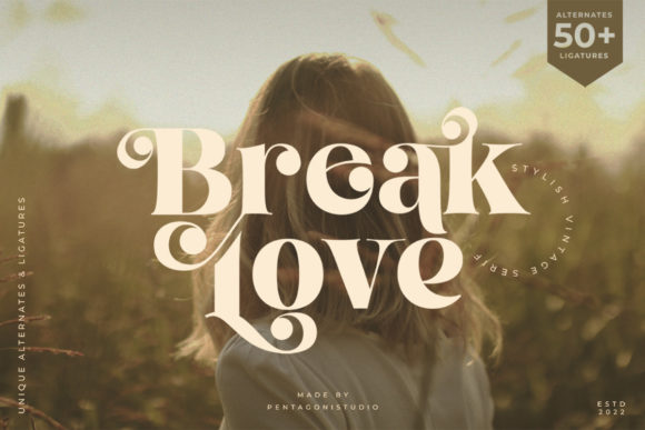 Break Love: A Stylish Display Font for Web Headers
